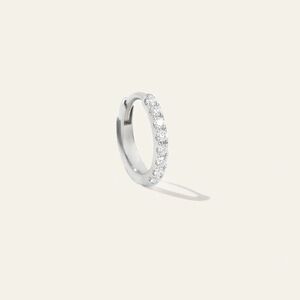 Quince 14k White Gold Pave Diamond Huggies